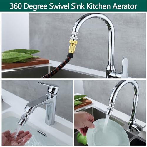 Sink Faucet Adapter Kit Swivel Aerator Adapter to Connect Garden Hose,Multi-Thread Garden Hose Adapter for Bathroom/Kitchen,3/4" GHT thread，1 pcs - color: B-Faucet adapter