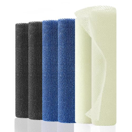 African Net Sponge 6Pcs Multi Color Spa Exfoliating Body Scrub | Fast Drying African Bath Net, Gentle Exfoliating Scrub for Full Body & Back Spa Shower - color: Black,white,blue