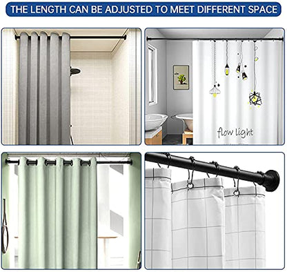 BRIOFOX Industrial Shower Curtain Rod - Rustproof Non-Slip Long Tension Shower Rod 54-90 Inch Stainless Steel Tension Curtain Rod for Windows, Matte Black - color: Matte Black, size: 54-90 Inch