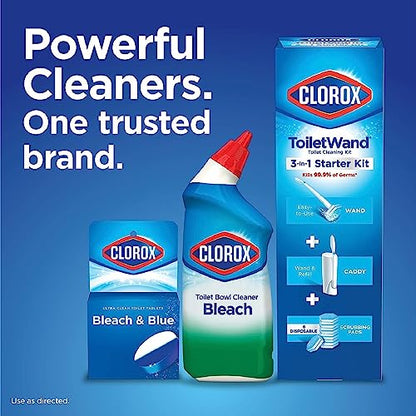 Clorox ToiletWand Disposable Toilet Cleaner Refills, Rainforest Rush Scent, 30 Count, Kills 99.9% of Germs, Touch-Free Toilet Cleaning