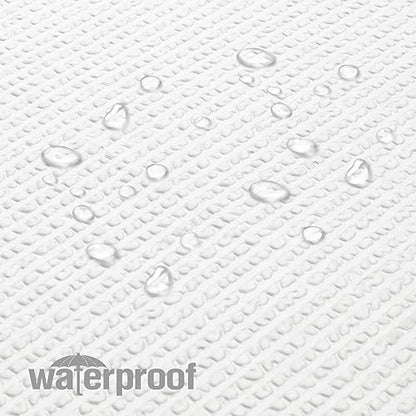Berry White Shower Curtain, Embossed Textured Fabric Shower Curtain for Bathroom - Soft Cloth & Hotel Spa Luxury, Water Repellent, Machine Washable Shower Curtain, 72X72, White - color: White, size: 72"W x 72"L (Pack of 1)