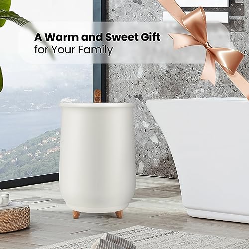 Tangkula Towel Warmer Bucket, 23L Large Luxury Bucket-Style Towel Warmer w/Fragrant Disc Holder, ETL Certified Bath Heater w/3-Level Heating, 20/40/60/90 Min Timer & Auto Shut Off (Handle, 23L, Grey) - color: Grey