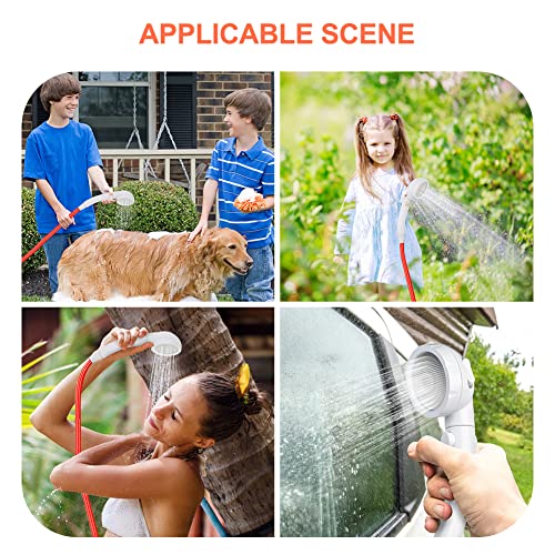 CAMPLUX Handheld Shower Head with 5 FT Hose, 3-Setting Portable Spray Shower Head, High Pressure Shower Head with ON/Off Switch