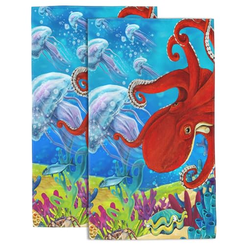 Hand Towels Set of 2 Fall Leaves Towels for Bathroom Soft Absorbent Decorative Hand Bath Towels Dish Towels for Kitchen Sports Gym Yoga Home Decor 14 x 28 in - color: Fall Leaves