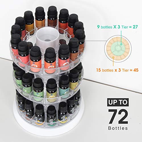 J JACKCUBE DESIGN Rotating Essential Oil Display Stand Spinning Rack for 45 Bottles(up to 72) Organizer 3 Tier Storage Holder -MK505B (3 Tier) - color: 3 Tier