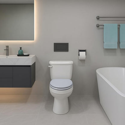 Toilet Seat, Slow Close, Soft Touch, Ultra-Smooth Matte Finish (No Orange-Peel Texture), Premium Moulded Wood, Quick Release, PIKLiDS (Gray, Round) - color: Gray, size: Round