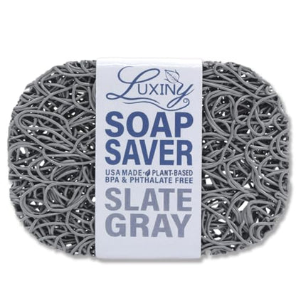 Soap Savers for Bar Soap, American Made by Luxiny, Lifts Soap in Soap Dishes & Shower Soap Holders -Handmade Soap Lasts Longer -Made from Plant Based Material (Slate Gray) - color: Slate Gray