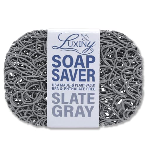 Soap Savers for Bar Soap, American Made by Luxiny, Lifts Soap in Soap Dishes & Shower Soap Holders -Handmade Soap Lasts Longer -Made from Plant Based Material (Slate Gray) - color: Slate Gray