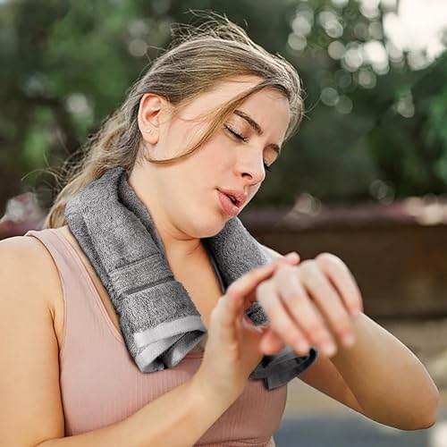 Ultra Soft Luxury Bamboo Viscose Cotton Bath Towel Set 8 Piece Towels 600 GSM 2 Bath Towels 2 Hand Towels and 4 Washcloths (Dark Grey, 8) - color: Dark Grey