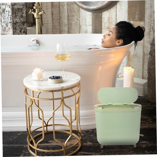 Sleek Narrow Bathroom Trash Can with Lid Versatile Plastic Waste Bin for Bedroom Kitchen Office Elegant Design for Seamless Waste Disposal Compact Spaces
