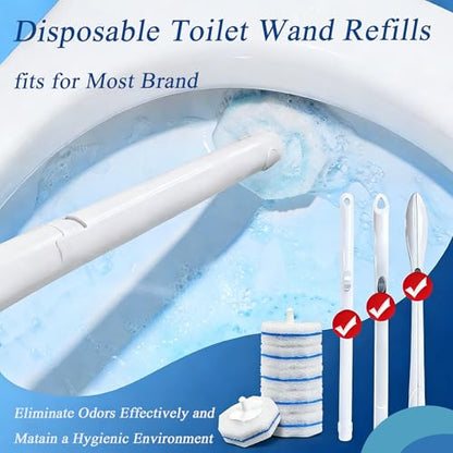 20 Count Toilet Brush Refills Fits Clorox Wand, 3X Cleaning Exclusive Upgrade Formula Disposable Toilet Bowl Refills, No Falling Apart, Fits Most Brand T-oilet Brushes Cleaning Systeam - size: 1 Count (Pack of 20)