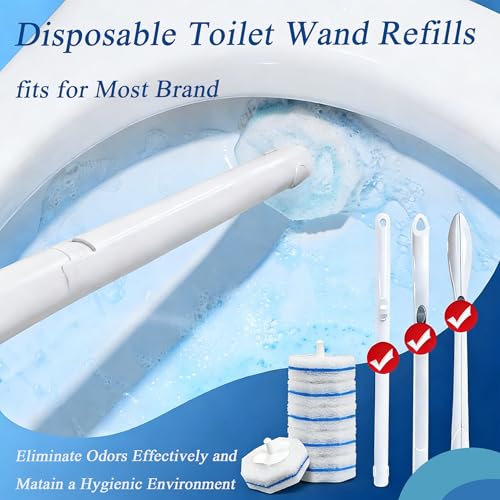 40 Count Toilet Brush Refills Fits Clorox, 3X Cleaning Exclusive Upgrade Formula Disposable Toilet Bowl Refills, No Falling Apart, Fits Most Brand T-oilet Brushes Cleaning Systeam - size: 1 Count (Pack of 40)
