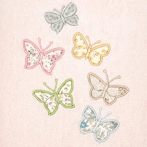 Frolic 4-Piece Luxury Towel Set, Calico Applique, Soft & Durable Turkish Cotton, Elegant Bathroom Ensemble, 2 Bath 2 Hand Towels, Blush - color: Blush, size: 2 Pcs Bath 2 Pcs Hand Towel
