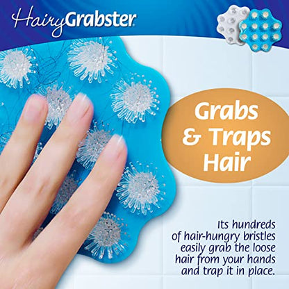 As Seen on Shark Tank Hair Shower Drain Hair Catcher, Hair Stopper Bathtub Drain Protector, & Catcher Drain Cover Alternative, Must-Haves HairyGrabster, 2 Pack, Blue - color: Blue, size: 2 Pack