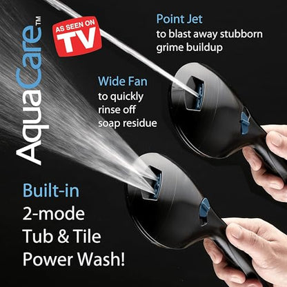 AquaCare 50-mode High Pressure Shower Head Combo with Arm & Dual Power Wash | Hygienic Jets, 2-mode Handheld Power Wash for Tub, Tile & Pets, Long 6 ft. Stainless Steel Hose, Extra Wall Bracket / Bronze - color: Oil Rubbed Bronze, style: 1.8 Gallons Per M