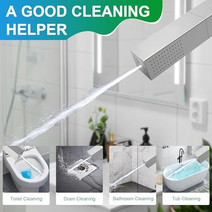 Digital Display Shower Faucet Set Dual Shower System | 14X20" LED Ceiling Shower & 6" Wall Mounted Shower Head & Dual Function Handheld Shower, Brushed Nickel - color: Brushed Nickel