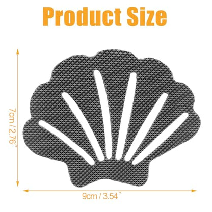 12Pcs Grey Bathtub Stickers Non Slip | Shell Shaped, Safety Shower Treads, Adhesive, For Bathroom Bathtub & Shower Floor - color: Grey