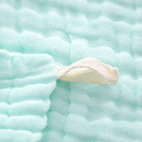 Baby Washcloths - Natural Cotton Baby Wipes - Soft Newborn Face Towel for Sensitive Skin - 10 Pack 12x12 inches - color: Green