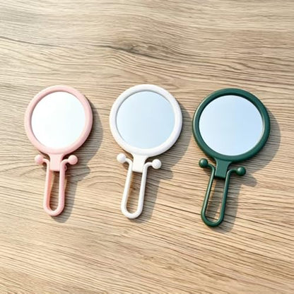 Magnifying Handheld Mirror Double Sided, Travel Makeup Hand Mirrors with 1X 2X Magnification, Small Hand/Desk Vanity Mirror (3Pcs(White & Pink & Dark Green)) - color: 3pcs( White & Pink & Dark Green)