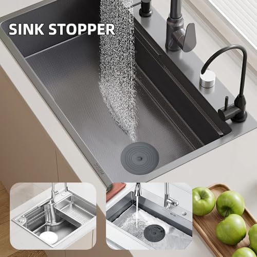 Tub Stopper 2PCS,Bathtub Drain Stopper,6 inches Bathtub Tub Drain Cover Stopper,Silicone Drain Plug,Kitchen Bathroom Hair Water Shower Stopper,Large Bathroom Laundry Accessories (Grey/White) - color: Grey/White
