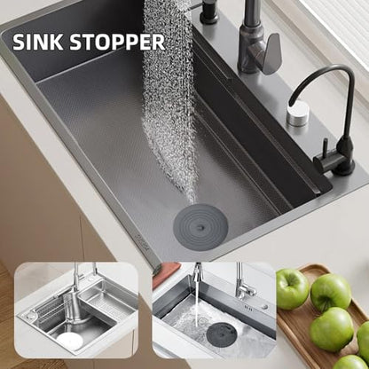 Tub Stopper 2PCS,Bathtub Drain Stopper,6 inches Bathtub Tub Drain Cover Stopper,Silicone Drain Plug,Kitchen Bathroom Hair Water Shower Stopper,Large Bathroom Laundry Accessories (Grey/White) - color: Grey/White