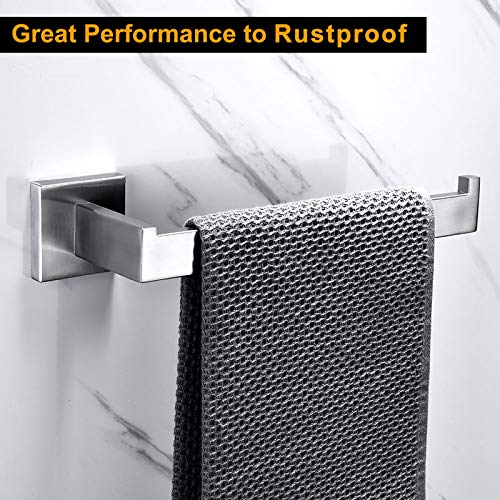 Nolimas Brushed Nickel Bath Hand Towel Bar Single Bars Towel Ring Classic Wall Mounted SUS304 Stainless Steel Bathroom Square Towel Rack Toilet Kitchen Towel Shelf Single Layer