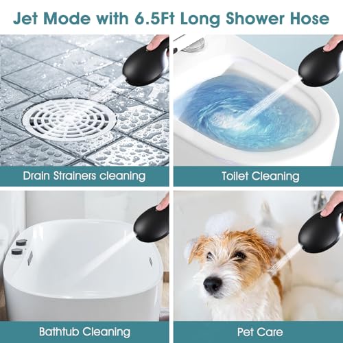Hand Shower with Slide Bar, High Pressure 10 Setting Handheld Shower Head, Adjustable Height 24" Slide Bar, Wall Supply Elbow and 6.6ft Extra Long Shower Hose - Matte Black - color: Matte Black