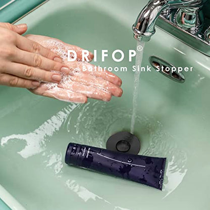 Universal Bathroom Sink Stopper, Basin Pop-up Bathroom Sink Drain Strainer, Bathroom Drain Stopper with Stainless Steel Hair Catcher for 1.1-1.5 Inch Drain(1 PCS, Black) - color: Matte Black