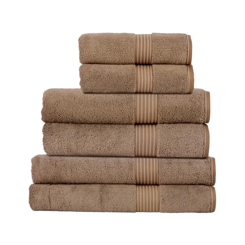 Christy Supreme Hygro Family Towel Set | Mocha Brown | 100% Luxury Supima Cotton | Ultra Soft | Super Absorbent | 650GSM | 2 Bath Sheets 2 Bath Towels 2 Hand Towels - color: Mocha, size: Family Towel Set