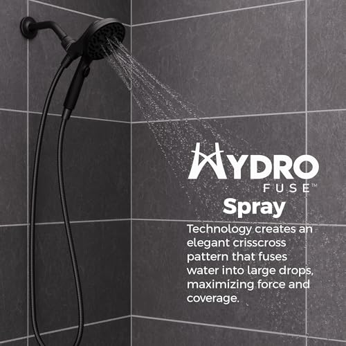 Pfister HydroFuse Handheld Shower Head, Hose Included, Magnetic Docking, 6-Function, 1.75 GPM, Spot Defense Matte Black Finish, 016WS2HFM01SDB - color: Spot Defense Matte Black, size: 1.75 GPM