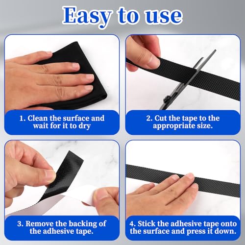1 Rolls Rubber Grip Tape, 0.8In x 16Ft Ultra-Thin Strong Adhesive Tape | Anti-Slip Waterproof Heat Resistant Wear-Resistant Cushion Pad, Makes Handles & Contact Surfaces Safer with Grip and Comfort