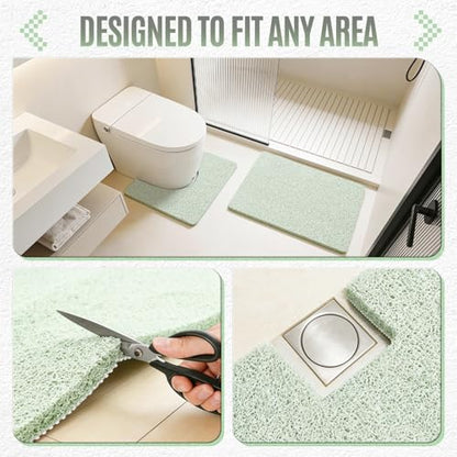 32 * 24in Shower Mat Bathtub Mat Non Slip | Bathmats Non Slip, Quick Drying Foot Scrubber Loofah Mats for Inside Shower, Tub, Bathroom, Home, Mint Green - color: Mint Green, size: 32" x 24" (Rectangular)