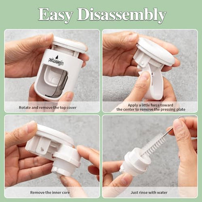 Toothpaste Dispenser,Wall-Mounted Automatic Toothpaste,Designed specifically for Home use, with Adhesive Pad and Cleaning Brush (No Design)