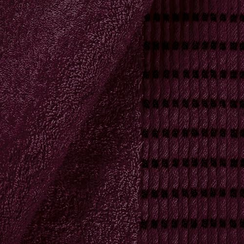 Ultra Soft 6 Pack Cotton Towel Set, Contains 2 Bath Towels 28x55 inch, 2 Hand Towels 16x24 inch & 2 Wash Coths 12x12 inch, Ideal Everyday use, Compact & Lightweight - Burgundy - color: Burgundy, size: 6 Pack Set