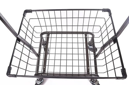 Heavy Duty Uhandle Laundry Cart with 5" Wheel (Charcoal Grey Pole Rack) - color: Charcoal Grey Pole Rack