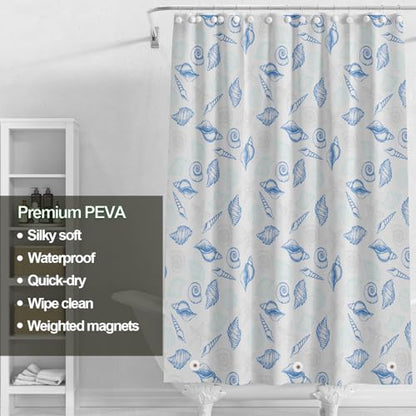 Plastic Shower Liner - Premium PEVA 4G Shower Curtain Liner with Rustproof Grommets and 3 Weighted Magnets, Waterproof Shower Curtain for Bathroom… (Whelk, 72”*72”) - color: Whelk, size: 72”*72”