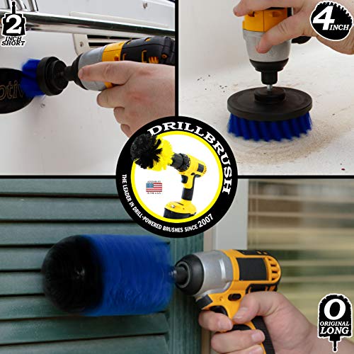Blue Medium Stiffness Boat Brush Cleaning Set - Pool Liner Cleaning Tools Supplies - Pool Cleaner - Professional Aquarium Cleaner Set - Car Wash Detailing and Scrubbing Brush Kit – Boat Scrubber - color: Blue