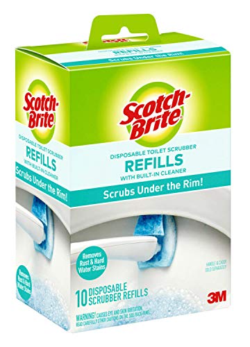 Scotch-Brite Disposable Toilet Cleaner Refill Pads, Disposable Refills with Built-In Bleach Alternative, Removes Rust & Hard Water Stains, 40 Disposable Refills