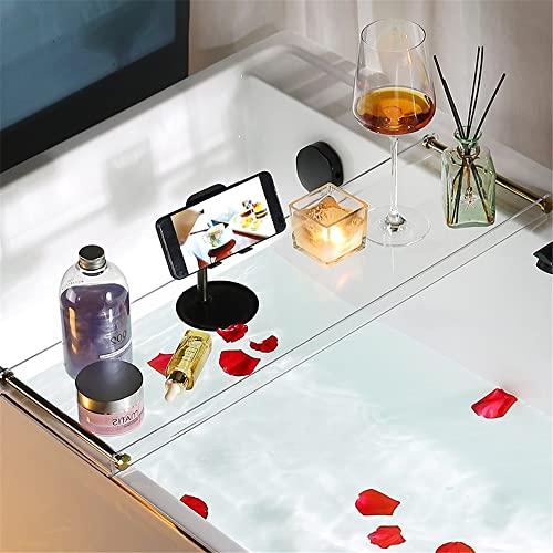 WANLIAN 33-Inch Luxury Bathtub Caddy Tray for Bathroom - Shower Storage Organizer Shelf Accessories (Gold-B) - color: Gold-b