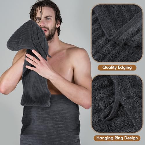 Set of 6 Oversized Microfibers Bath Towel Set 40'' x 80'' Quick Dry Absorbent Bath Sheets with 2 Extra Large Shower Towels 2 Soft Hand Towels 2 Washcloths for Bathroom Gym Spa
