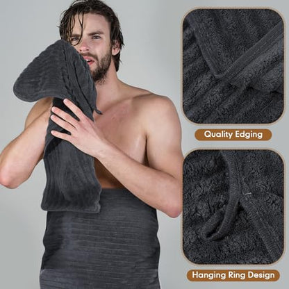 Set of 6 Oversized Microfibers Bath Towel Set 40'' x 80'' Quick Dry Absorbent Bath Sheets with 2 Extra Large Shower Towels 2 Soft Hand Towels 2 Washcloths for Bathroom Gym Spa