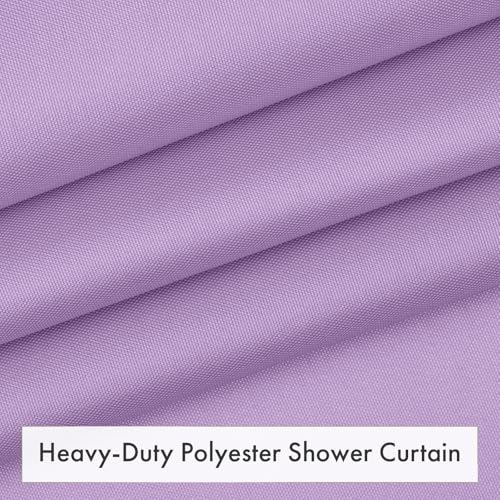 Lavender Purple Shower Liner Cloth Waterproof, Soft Shower Curtain Liner Fabric with Weighted Stones, Washable Shower Curtain and Liner 2-in-1, 120G Heavy Duty, 12 Grommet Holes, 72 x 72 Inches - color: Lavender Purple, size: 72"W x 72"L (Pack of 1)