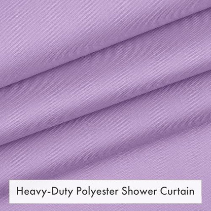 Lavender Purple Shower Liner Cloth Waterproof, Soft Shower Curtain Liner Fabric with Weighted Stones, Washable Shower Curtain and Liner 2-in-1, 120G Heavy Duty, 12 Grommet Holes, 72 x 72 Inches - color: Lavender Purple, size: 72"W x 72"L (Pack of 1)