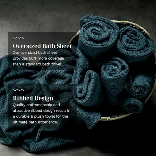Luxury Performance 4-Piece Hand Towel Set | Patented Quick-Dry Tech | Ultra Soft | 16" W x 30" L | Ocean - color: Ocean, size: 4 Hand Towels