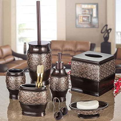 Dublin Brown Square Resin Tissue Box Cover - style: Square Tissue Box
