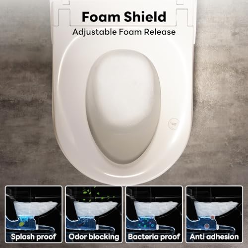Smart Toilet with ADA Height,1000g MaP Powerful Flush(K050) | Bidet Toilet, Foam Dispenser & Comfort Heated Seat, Foot Sensor & Soft-close Seat, Built in Tank, Blackout Flush - color: K050