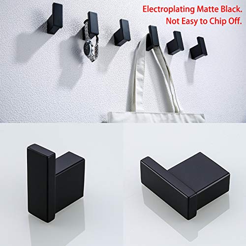 RANDOM Matte Black Towel Hooks for Bathrooms Kitchen Black Hooks for Hanging 2 Pack SUS 304 Stainless Steel Wall Hooks Modern Bathroom Hardware Accessories Coat Robe Hook Wall Mounted.96009-8MB - color: Single Hook-Matte Black