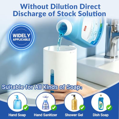 Automatic Liquid Soap Dispenser Touchless,6-Level Adjustable,USB Rechargeable Smart Soap Dispenser,16.9oz/500mL Compatible with Thick Thin Dish/Hand Soap for Bathroom Accessories Kitchen Sink-White - color: White