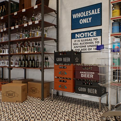 14" Deep x 36" Wide x 8" Height 1-Tier Wire Shelving Kit | NSF Commercial Storage Rack Unit - size: 14" Deep x 36" Wide