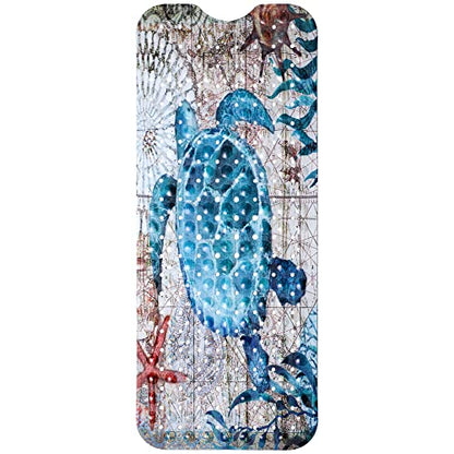MOLFUJ Non Slip Bathtub Mat for Bathroom, 40 X 16 Inch Sea Turtle Bath Tub Mat with Antislip Suction Cups and Drain Holes, Blue Long Shower Mats for Baby Tub - color: Style 1